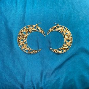 Regal Rose Crescent Moon earrings